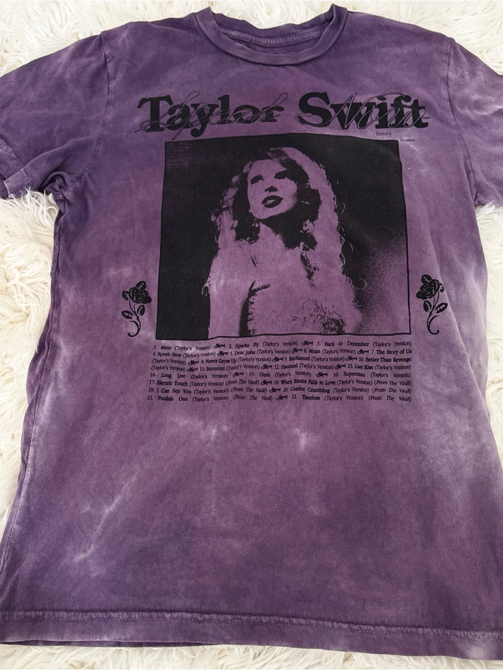 Taylor Swift Purple Tie-Dye Graphic Short Sleeve Tee